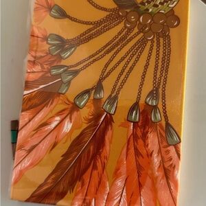 Hermes Scarf Silk Note Notebook Feather Pattern